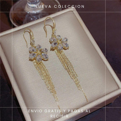 ARETES FLOR DE CRISTAL