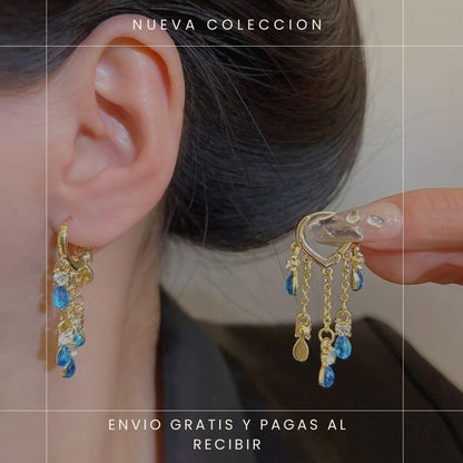 ARETES TEARS AZUL