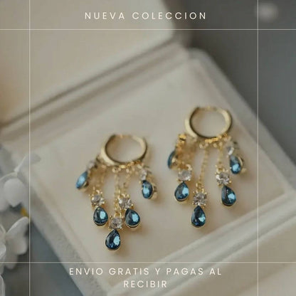 ARETES TEARS AZUL