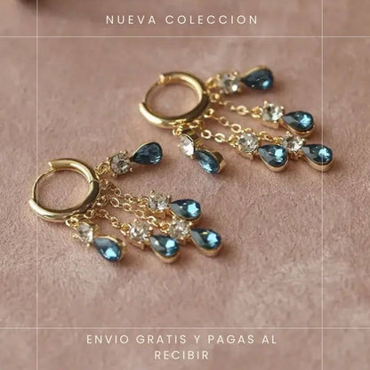 ARETES TEARS AZUL