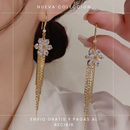 ARETES FLOR DE CRISTAL