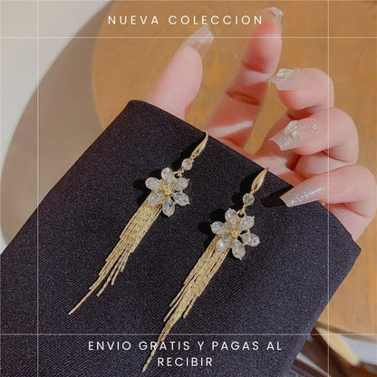 ARETES FLOR DE CRISTAL